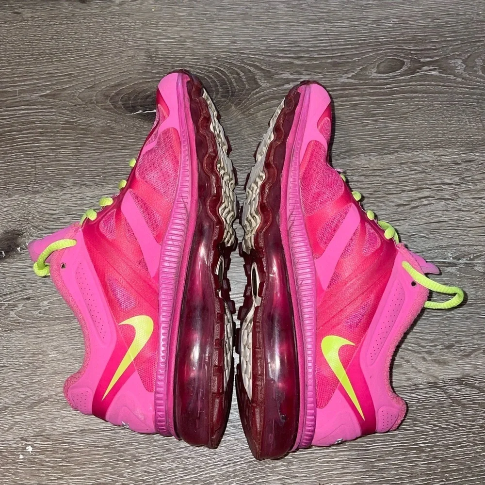 Nike Air Max 2012 Size 4.5 Kids Pink-Light Green Athletic Shoe